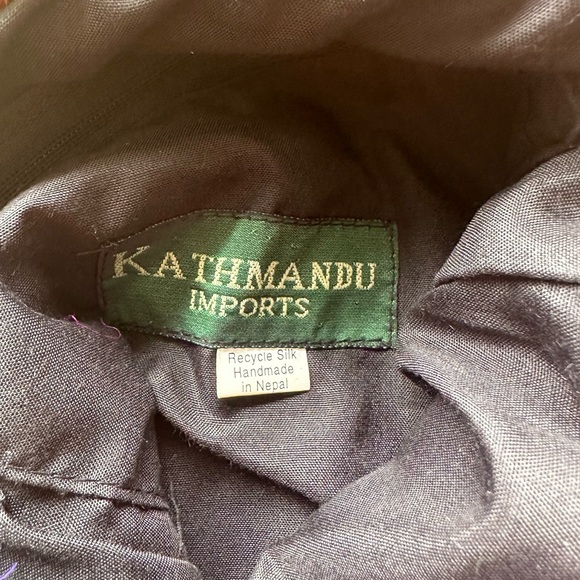 Bag Kathmandu Imports Recycled Silk Tassels Fringes Handmade Bohemian Designer - Picture 3 of 6